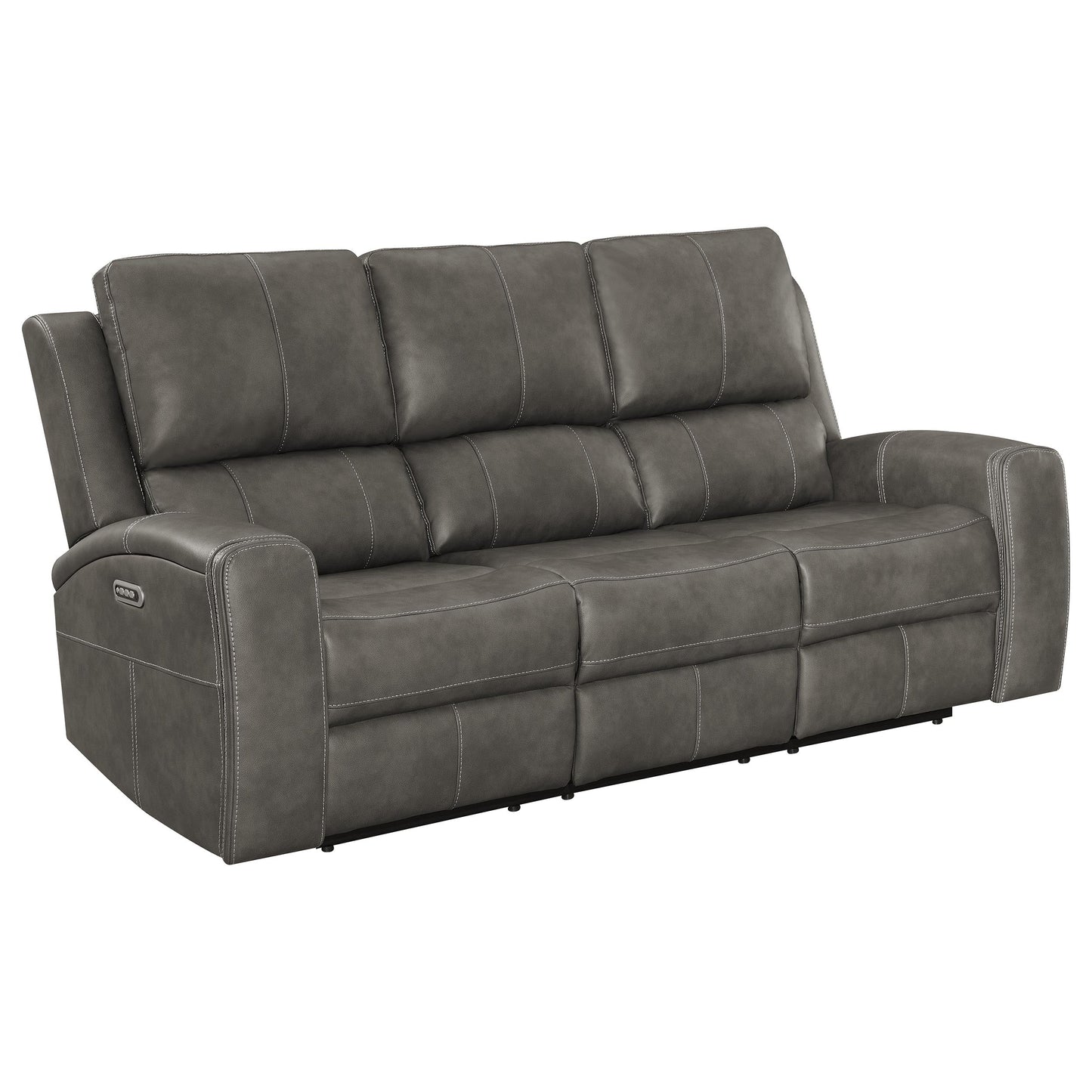 Canapé inclinable électrique triple Brickston, anthracite