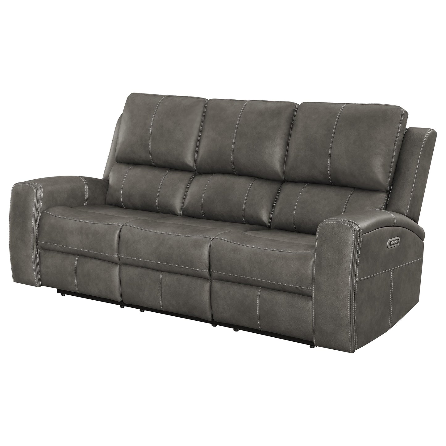 Canapé inclinable électrique triple Brickston, anthracite