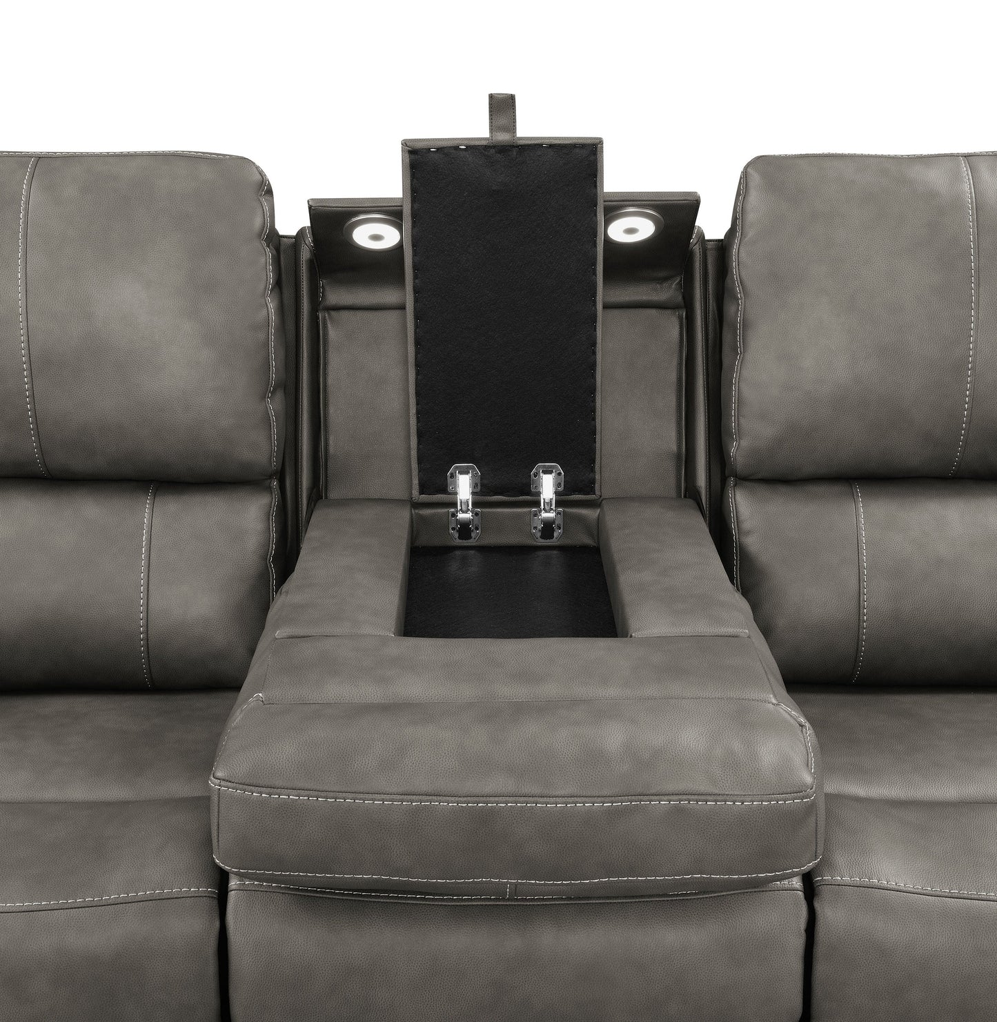 Canapé inclinable électrique triple Brickston, anthracite
