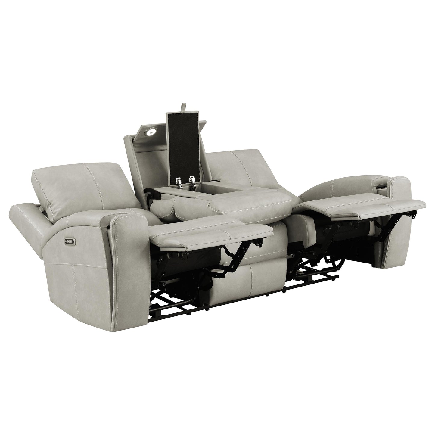 Canapé inclinable triple électrique Brickston gris