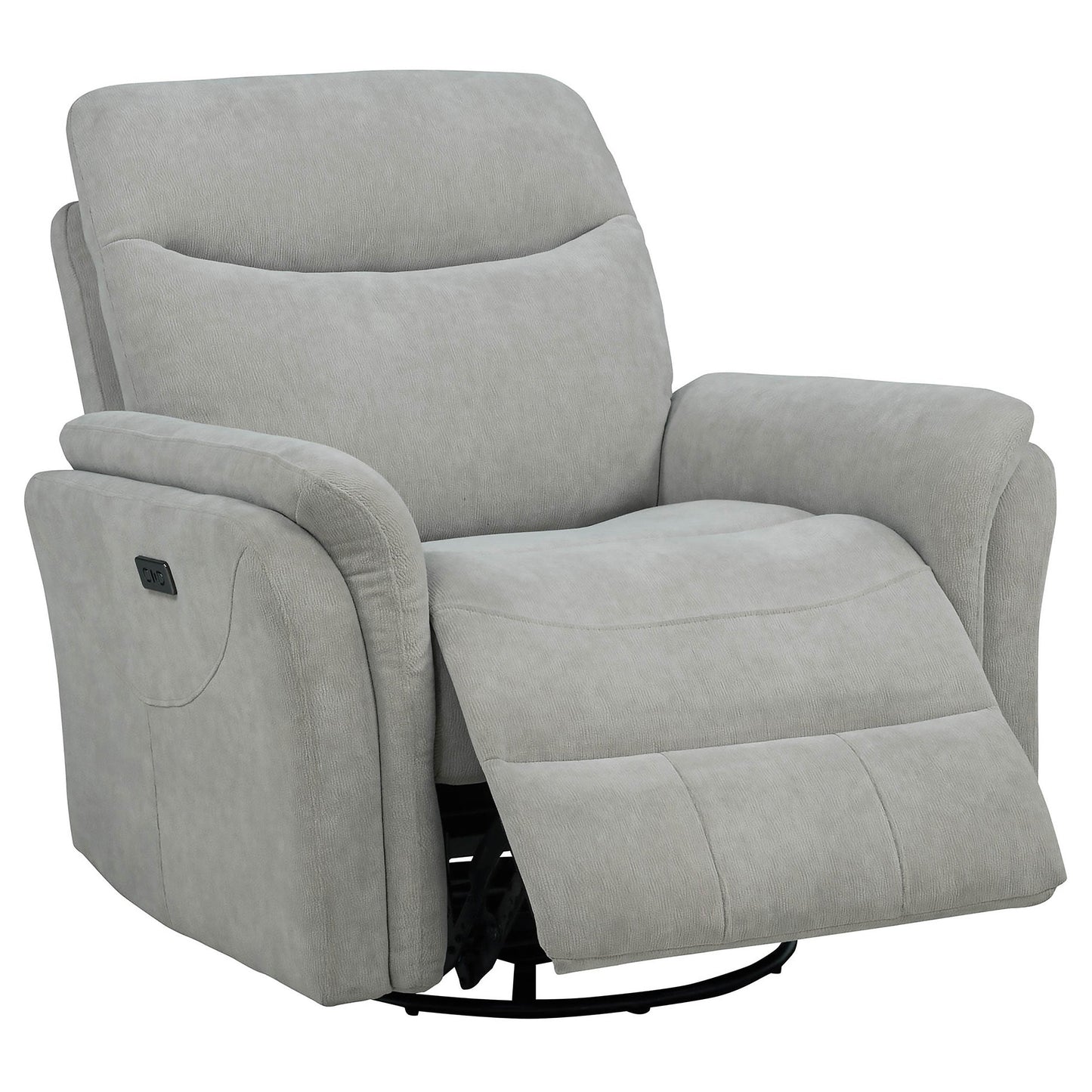 Fauteuil inclinable pivotant électrique rembourré Adler Ivoire