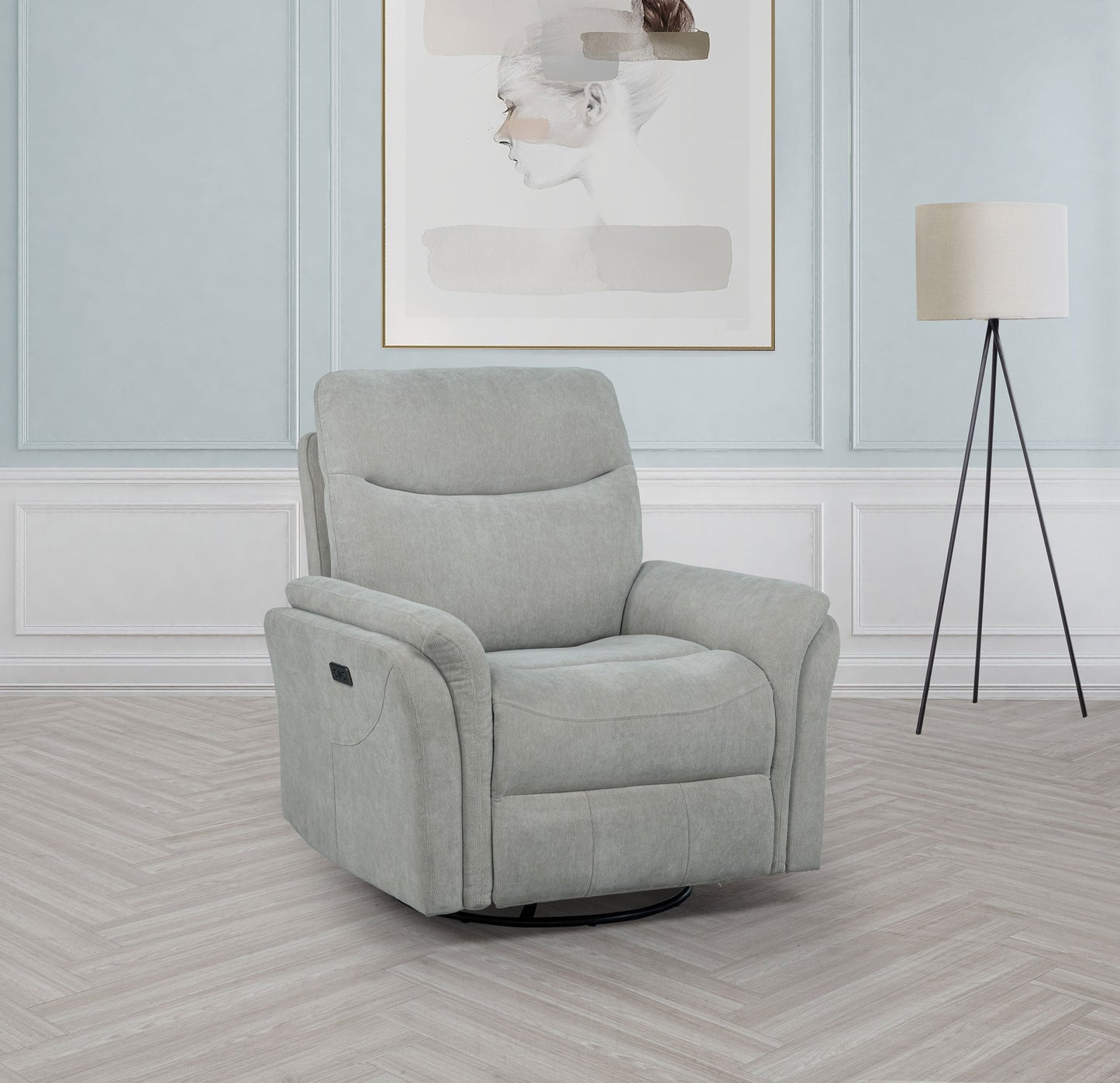 Fauteuil inclinable pivotant électrique rembourré Adler Ivoire