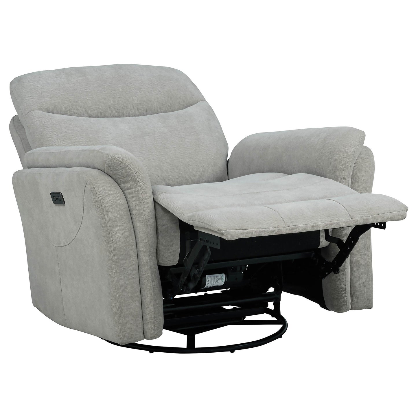 Fauteuil inclinable pivotant électrique rembourré Adler Ivoire