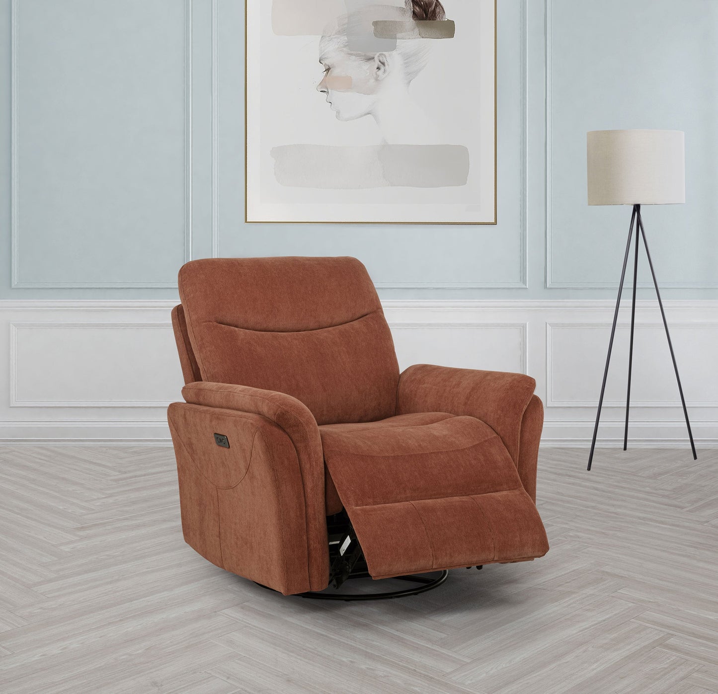 Fauteuil inclinable pivotant électrique rembourré Adler rouille