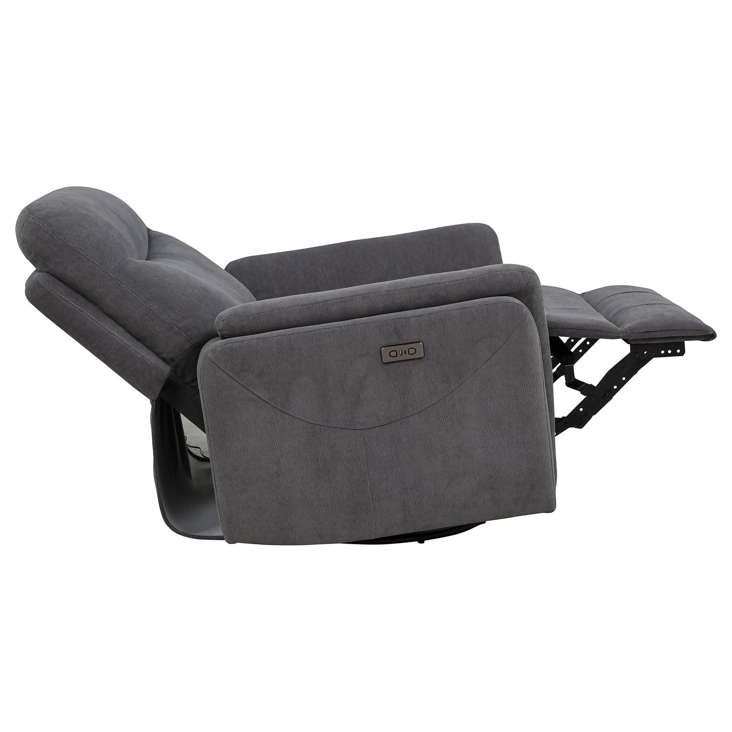 Fauteuil inclinable pivotant et électrique rembourré Adler, gris anthracite