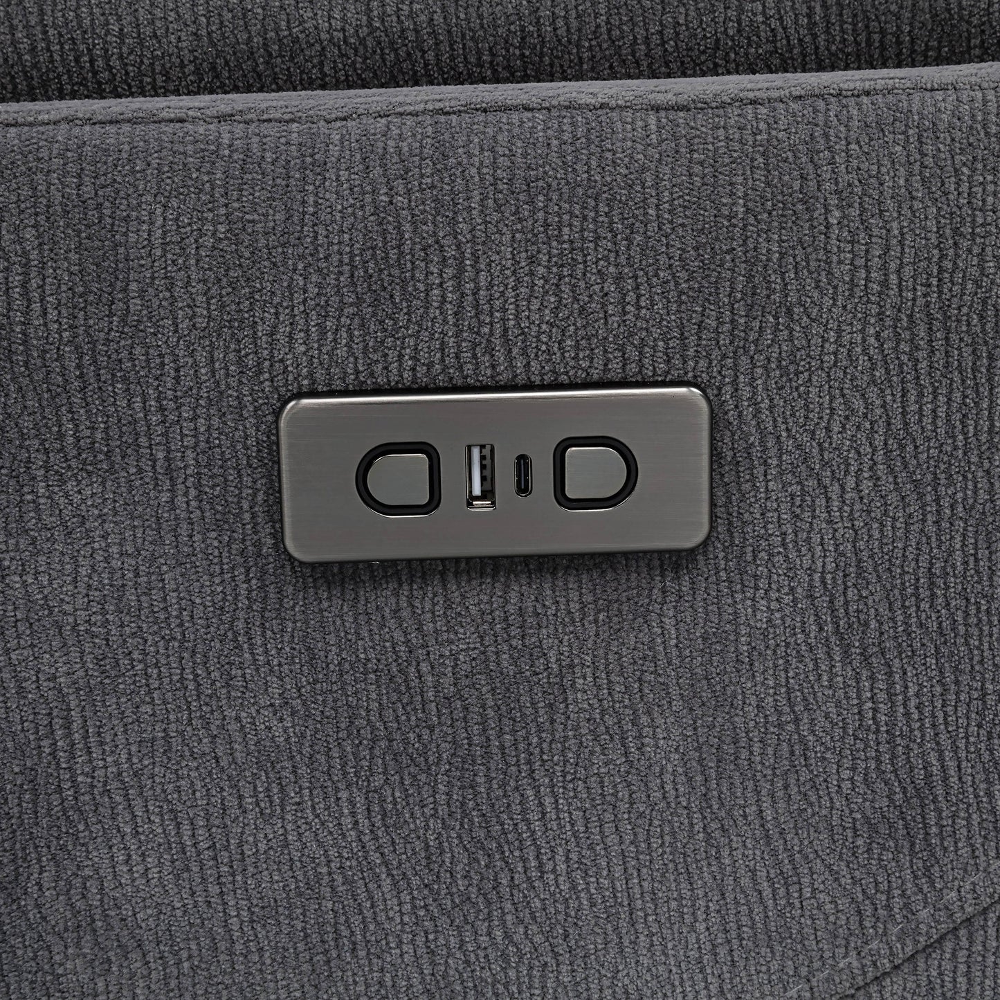 Fauteuil inclinable pivotant et électrique rembourré Adler, gris anthracite