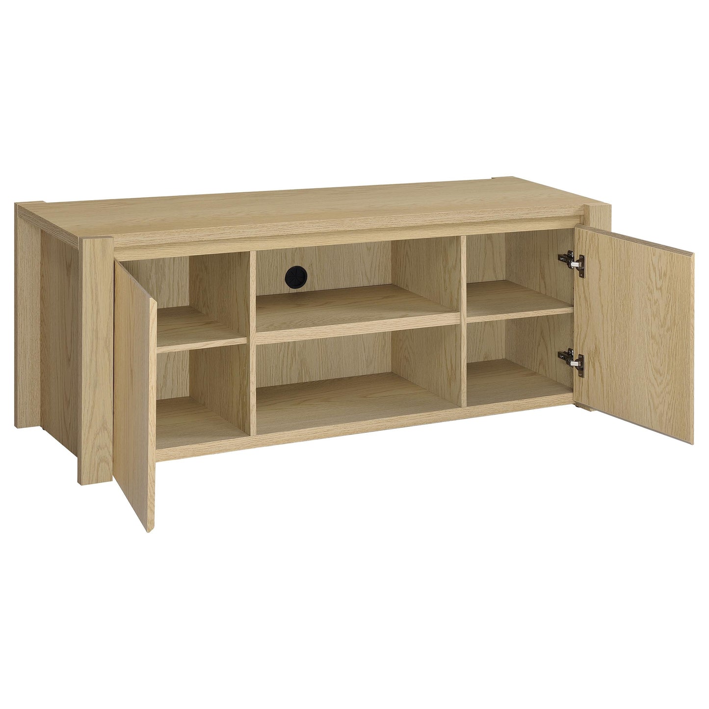 Meuble TV Laurelton 60 pouces à 2 portes, console multimédia, chêne clair