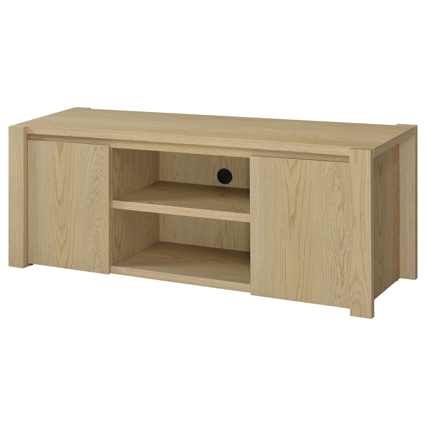 Meuble TV Laurelton 60 pouces à 2 portes, console multimédia, chêne clair