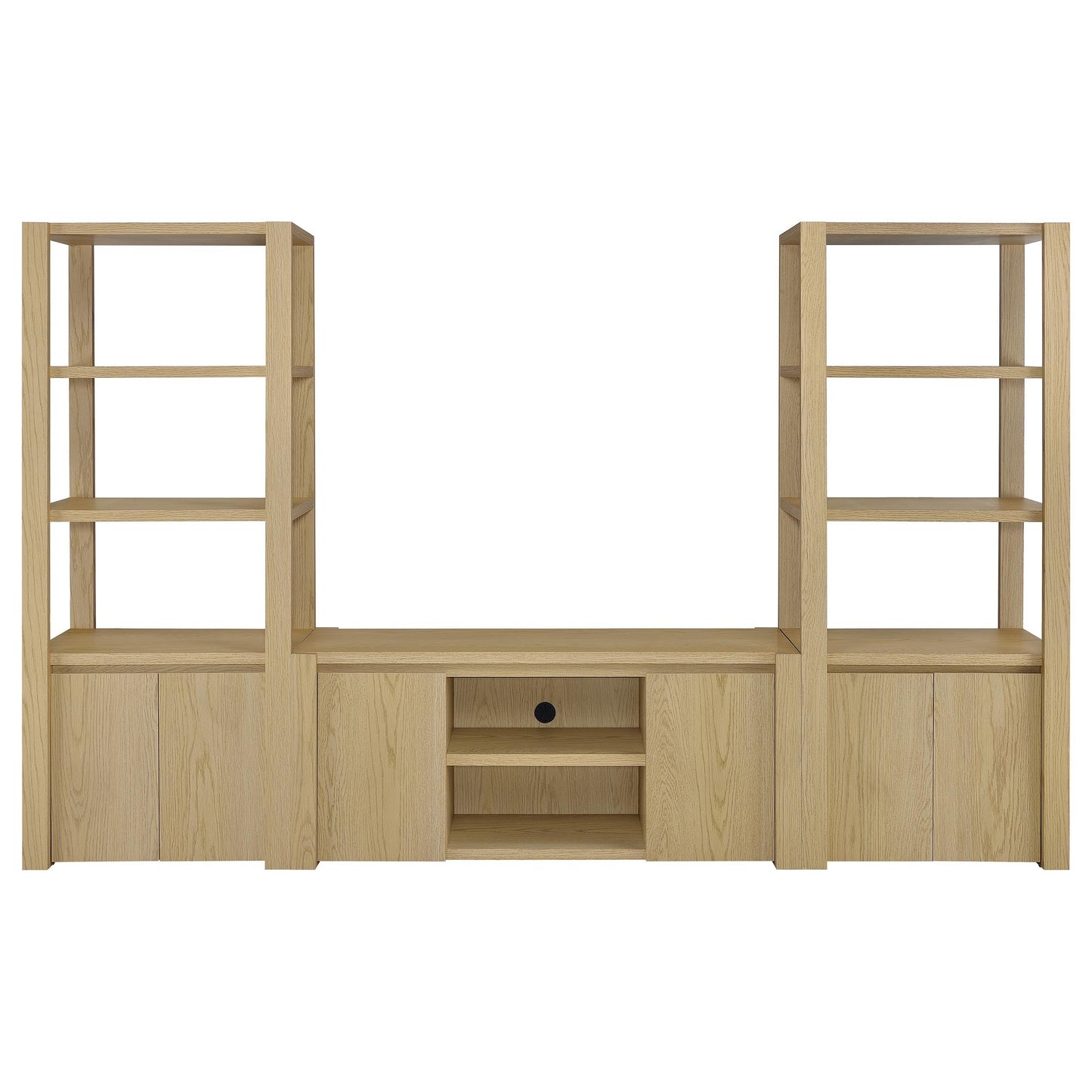 Meuble TV Laurelton 60 pouces à 2 portes, console multimédia, chêne clair