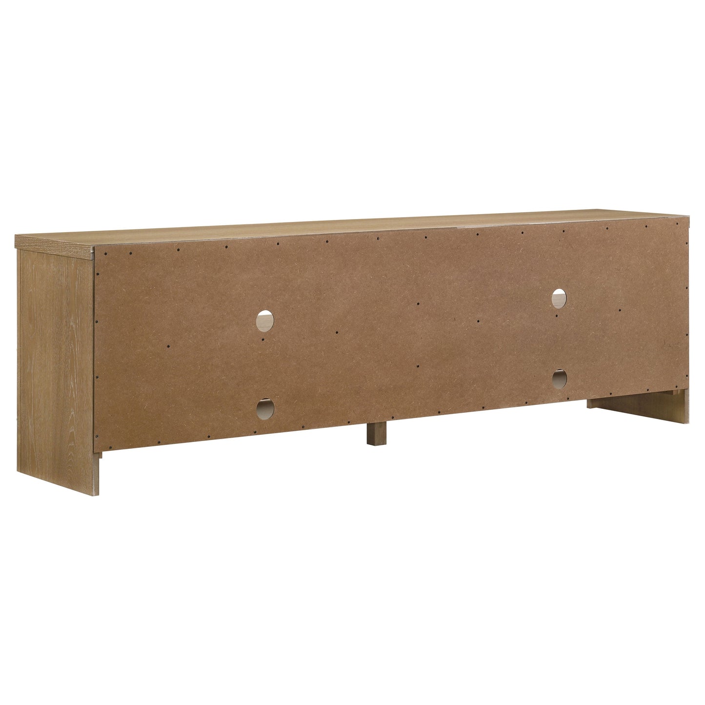 Meuble TV 4 portes Brenham 79 pouces, console multimédia, chêne clair