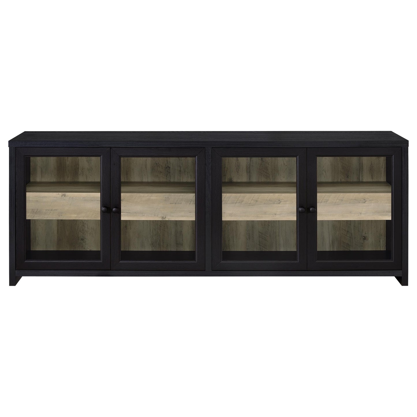 Meuble TV 4 portes Denison 79 pouces, console multimédia, noir