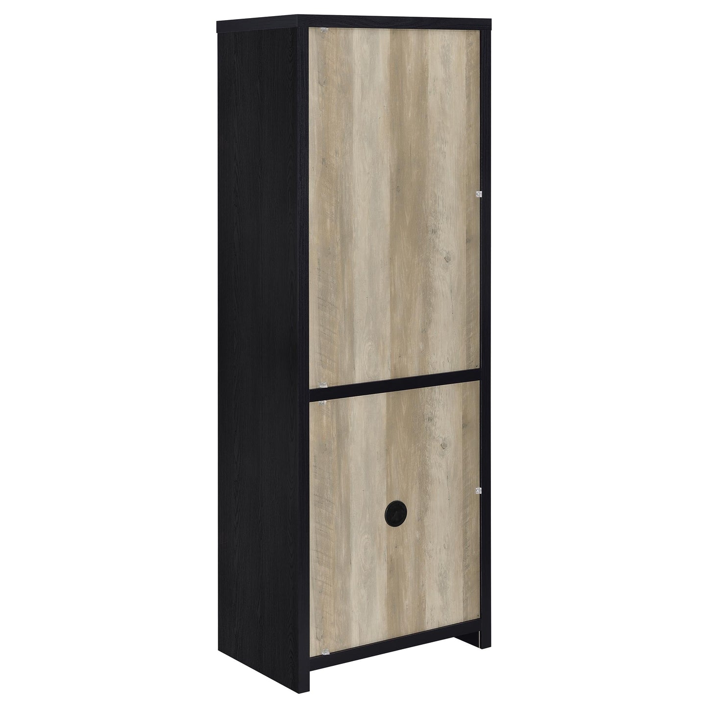 Meuble de rangement multimédia Denison 67 pouces à 2 portes, noir