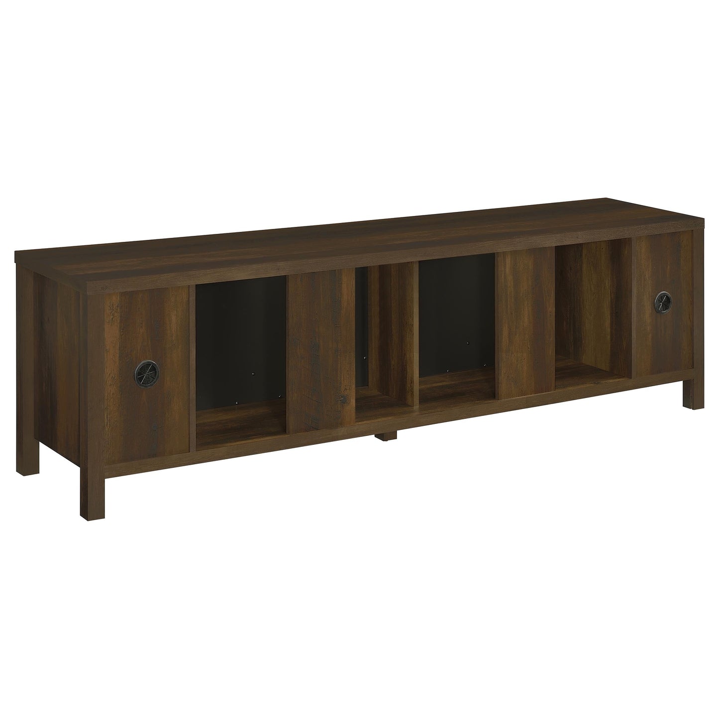 Meuble TV Carey 79 pouces avec cheminée et console multimédia en pin foncé