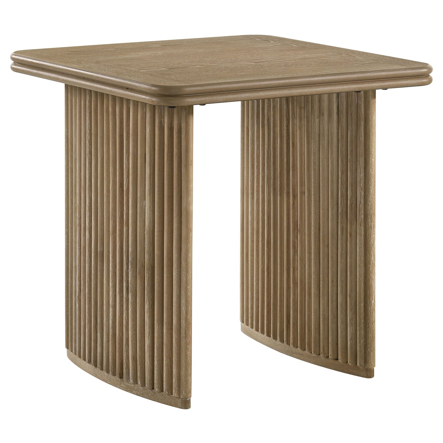 Table d'appoint carrée en bois Adina, marron clair vieilli