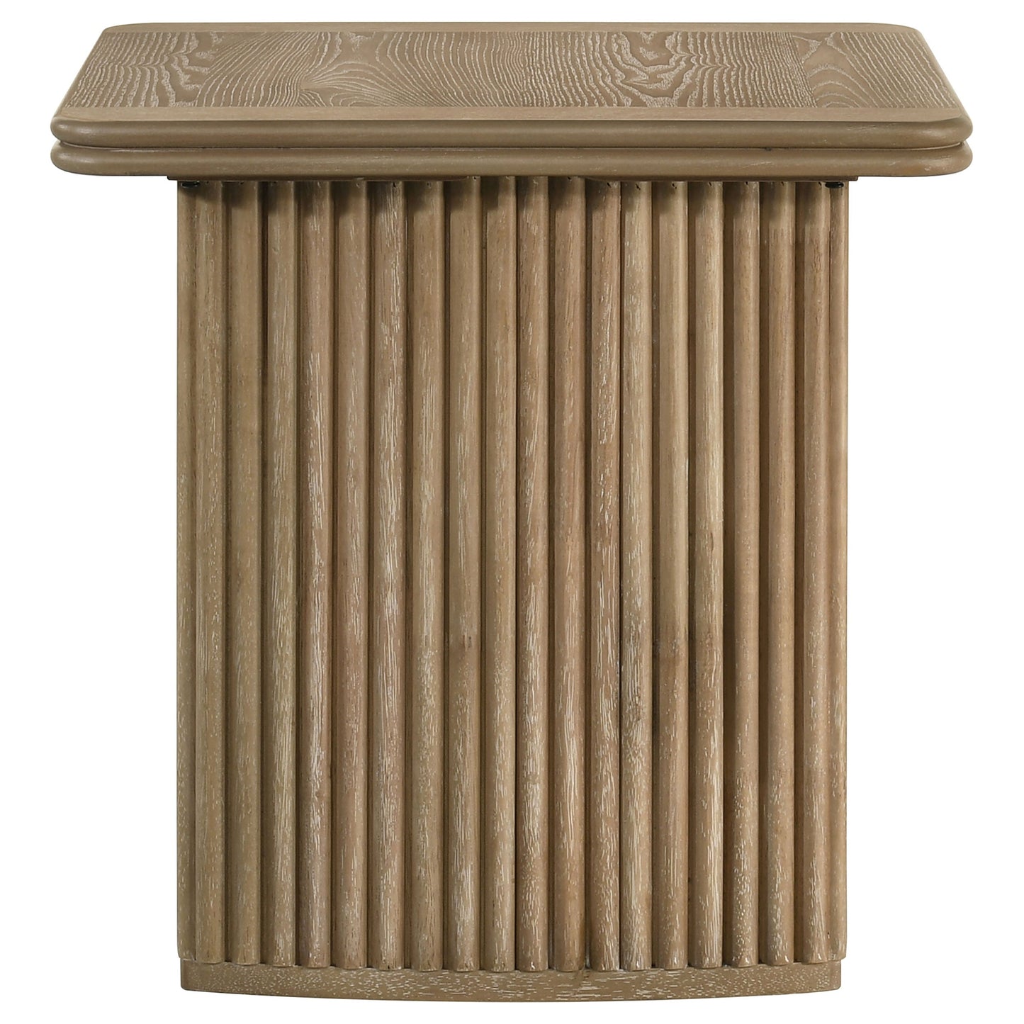 Table d'appoint carrée en bois Adina, marron clair vieilli