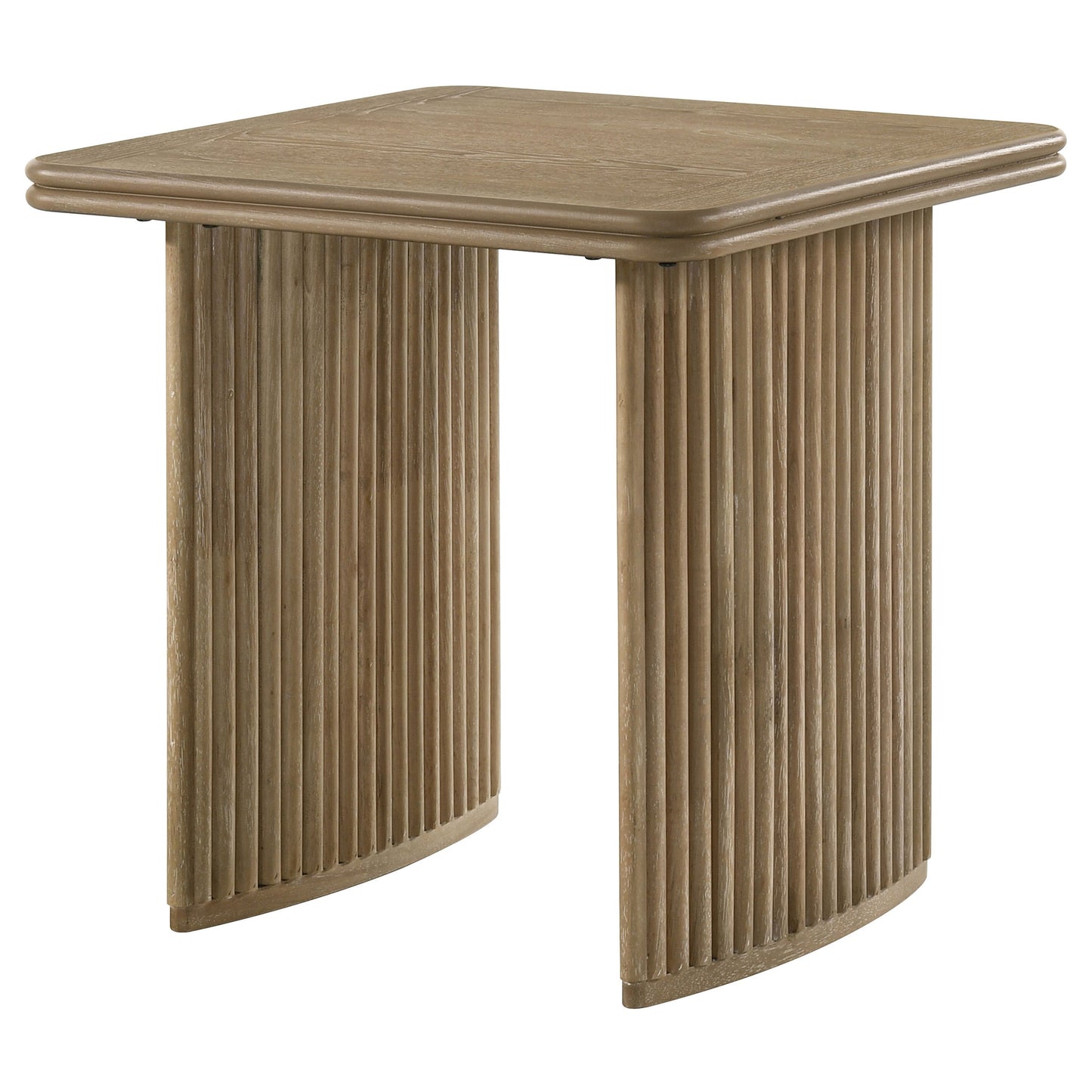 Table d'appoint carrée en bois Adina, marron clair vieilli