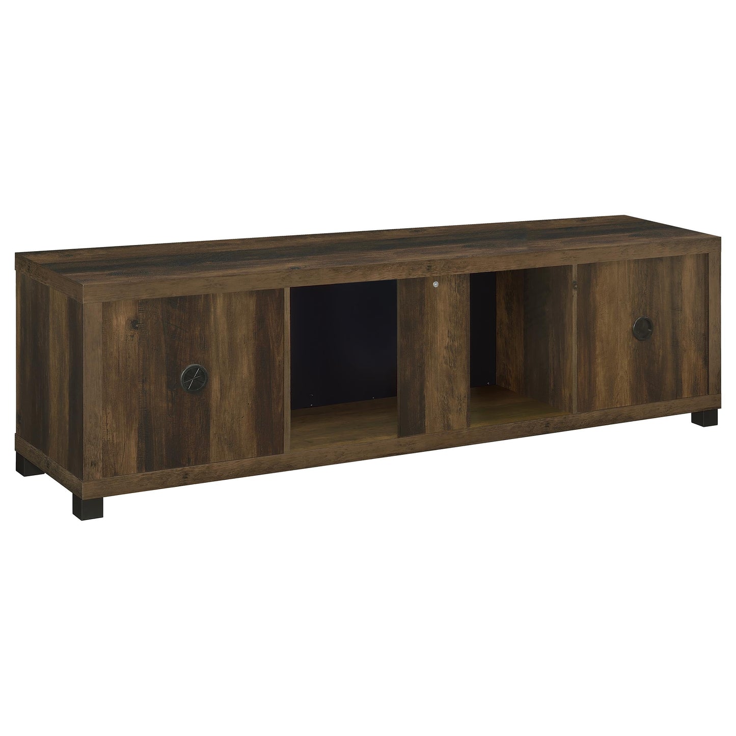 Meuble TV Havering 71 pouces avec cheminée et console multimédia en pin foncé