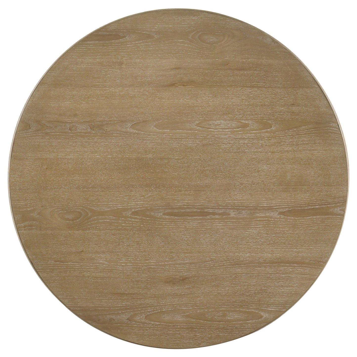 Table basse ronde en bois Adina de 36 pouces, brun clair vieilli