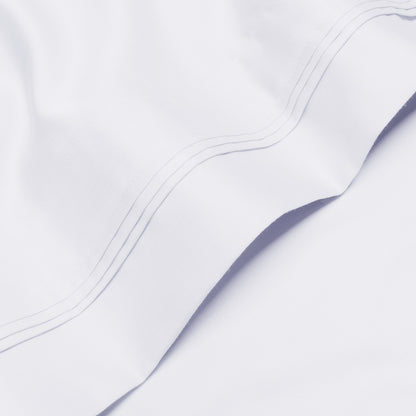 Parure de draps en coton égyptien de qualité supérieure 1000 fils au pouce carré, à poches profondes et à motif uni