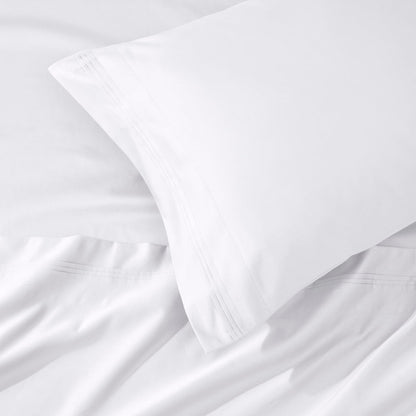 Parure de draps en coton égyptien de qualité supérieure 1000 fils au pouce carré, à poches profondes et à motif uni