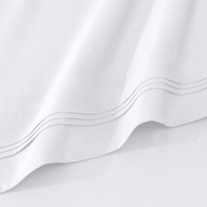 Parure de draps en coton égyptien de qualité supérieure 1000 fils au pouce carré, à poches profondes et à motif uni