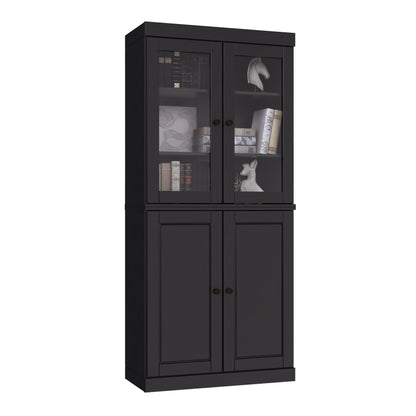 Bibliothèque 100 % bois massif à 6 étagères avec portes en option par Palace Imports