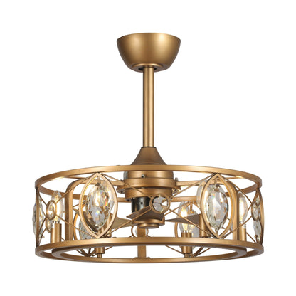 Lustre moderne en cristal avec ventilateur de plafond et télécommande