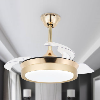 Ventilateur de plafond rétractable moderne Bella Depot 36 avec éclairage LED, pales réversibles à 6 vitesses et télécommande