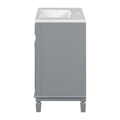 Meuble-lavabo moderne de 36 po avec lavabo supérieur et armoire à miroir, 2 portes et 2 tiroirs