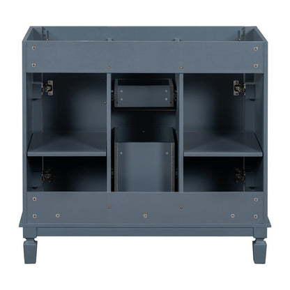 Meuble-lavabo moderne de 36 po avec lavabo supérieur et armoire à miroir, 2 portes et 2 tiroirs