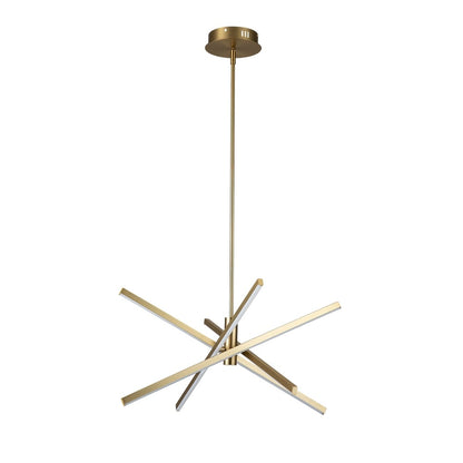 Lustre LED moderne en aluminium noir/doré, plafonnier linéaire Spoutnik pour salon/salle à manger/cuisine