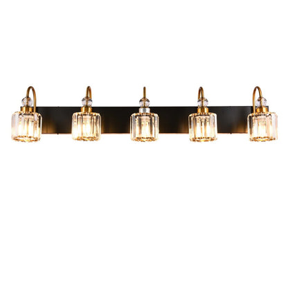 Applique murale moderne en cristal pour salle de bain, éclairage de vanité, chrome/noir/doré