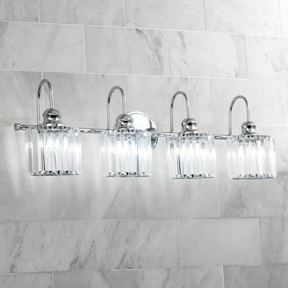 Applique murale moderne en cristal pour salle de bain, éclairage de vanité, chrome/noir/doré