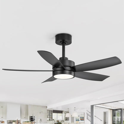 Ventilateur de plafond LED Breezary 65/52/42 à 5 pales avec kit d'éclairage et télécommande