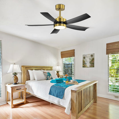 Ventilateur de plafond LED Breezary 65/52/42 à 5 pales avec kit d'éclairage et télécommande