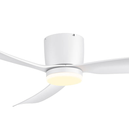 Ventilateur de plafond encastré à DEL noir/blanc de 52 pouces avec télécommande (3 pales)