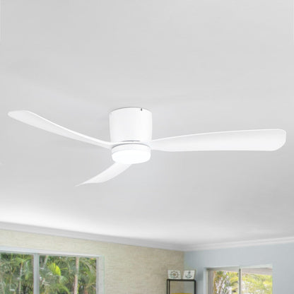 Ventilateur de plafond encastré à DEL noir/blanc de 52 pouces avec télécommande (3 pales)