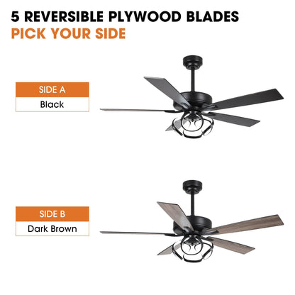 Ventilateur de plafond LED d'intérieur moderne chromé/noir à intensité variable avec lumière et télécommande