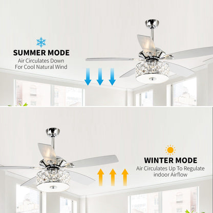 Ventilateur de plafond moderne à 4 lumières avec télécommande