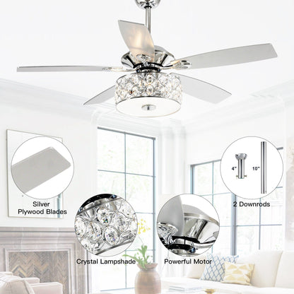 Ventilateur de plafond moderne à 4 lumières avec télécommande