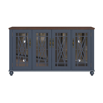 Buffet d'appoint de cuisine en bois de style vintage de 63 po de largeur