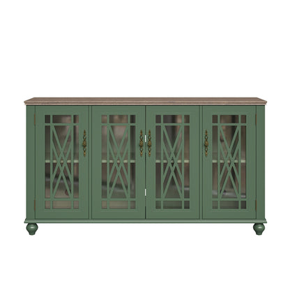 Buffet d'appoint de cuisine en bois de style vintage de 63 po de largeur