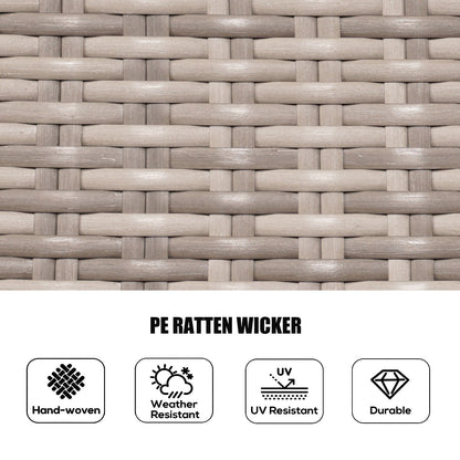 Ensemble de salle à manger rond en rotin et osier pour patio extérieur 7 pièces avec coussins par Moda Furnishings