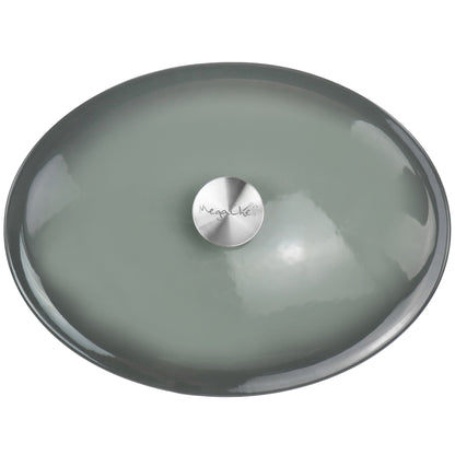 Cocotte ovale en fonte émaillée de 7 litres, couleur Storm Cloud