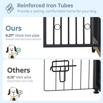 Meuble pour cage à chien de 70,86 pouces, meuble TV pour grandes races avec coussin et chambres doubles (sans coussin)