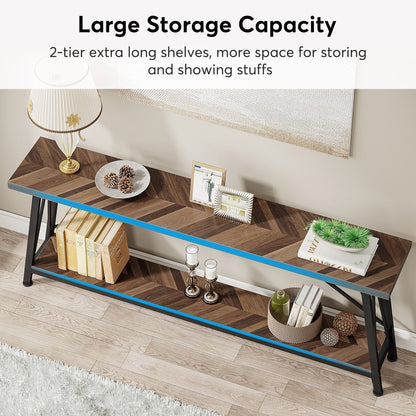 Table console d'entrée extra-longue de 70,9 pouces, style industriel