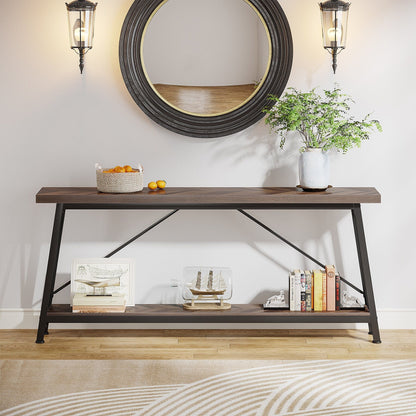 Table console d'entrée extra-longue de 70,9 pouces, style industriel