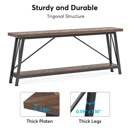 Table console d'entrée extra-longue de 70,9 pouces, style industriel