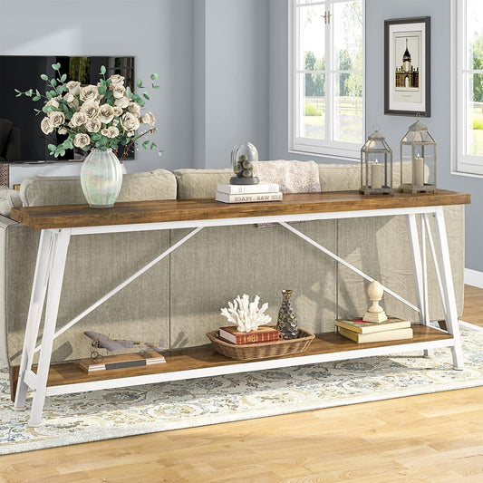 Table console d'entrée extra-longue de 70,9 pouces, style industriel