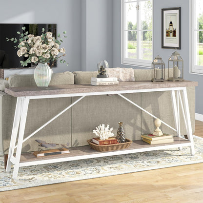 Table console d'entrée extra-longue de 70,9 pouces, style industriel